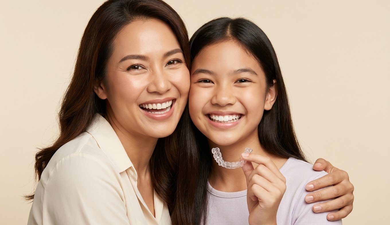ผู้รับการรักษาที่ผ่านการจัดฟันและคงสภาพฟันด้วยรีเทนเนอร์อย่างต่อเนื่อง Tiny Smile Dental Clinic