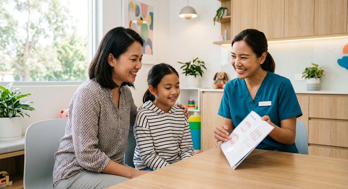 ผู้ปกครองและบุตรหลานปรึกษาทันตแพทย์ว่าจัดฟันเด็กใช้เวลานานแค่ไหน Tiny Smile Dental Clinic
