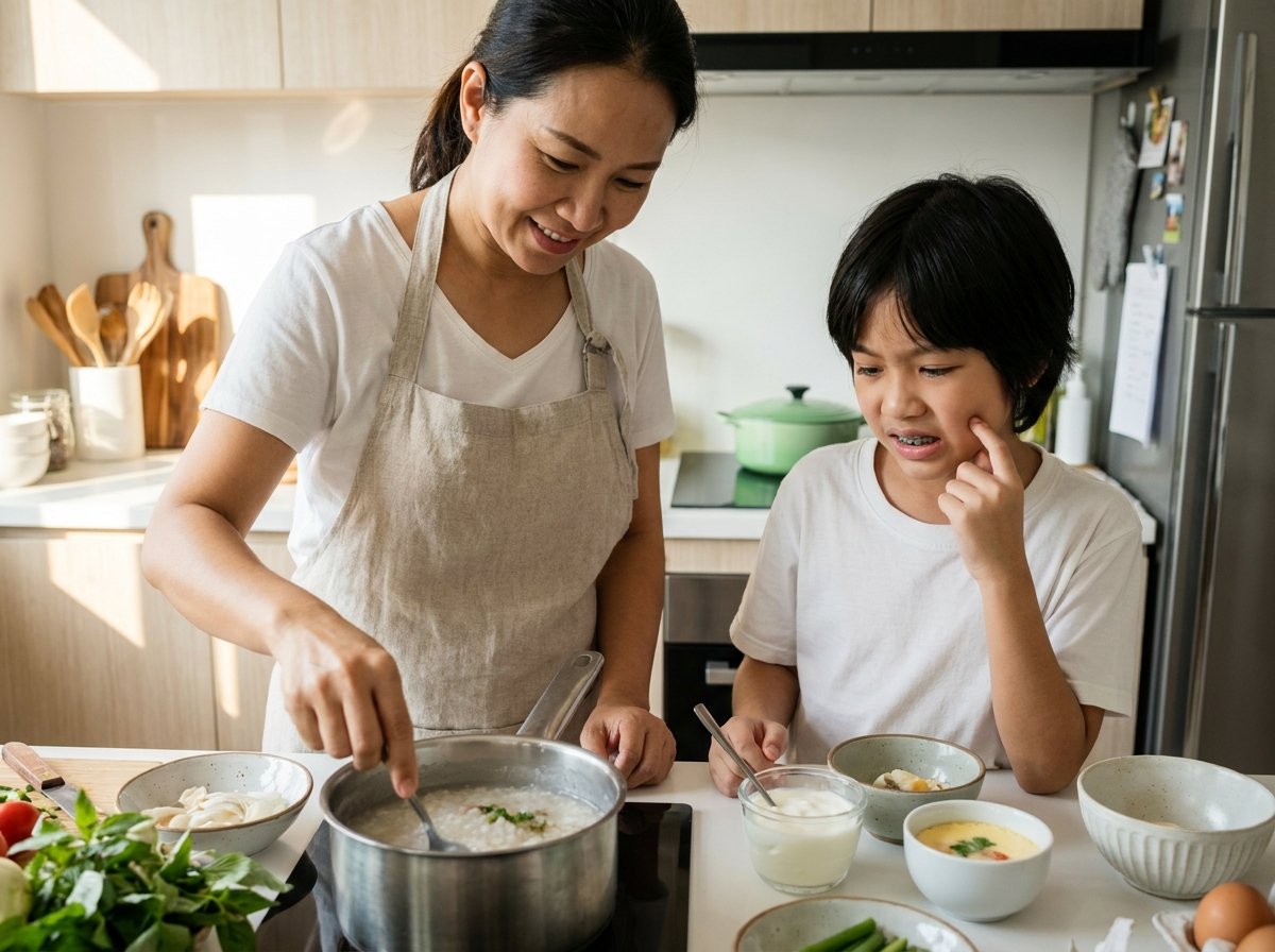 คุณแม่ดูแลและเตรียมอาหารอ่อนให้ลูกวัยรุ่นที่จัดฟันและมีอาการปวดฟันหลังเปลี่ยนลวด