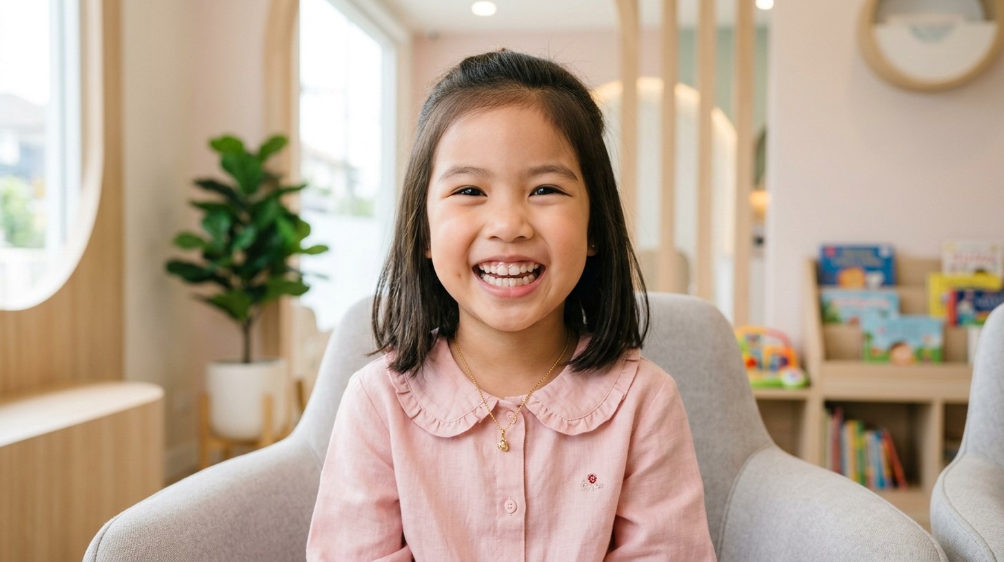 เด็ก 6 ขวบยิ้มสดใส ก่อนปรึกษาเรื่องจัดฟันแบบใส เด็ก 6 ขวบ ที่ Tiny Smile Dental Clinic พระราม 3