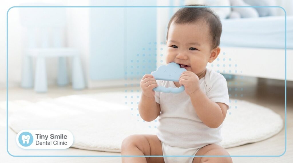 ลูกฟันขึ้น งอแง ทารกกัดยางกัดบรรเทาอาการ Tiny Smile Dental Clinic