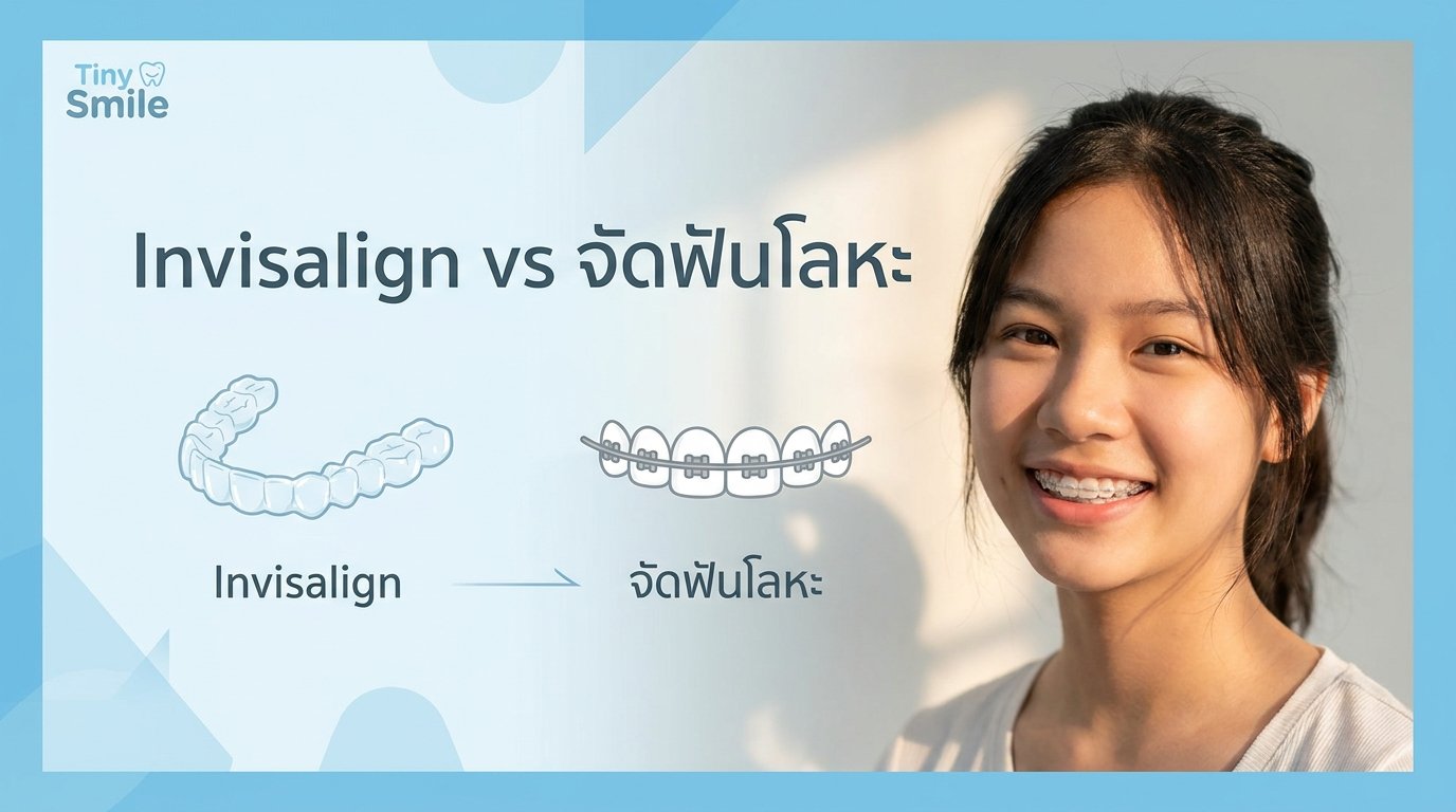 Invisalign กับจัดฟันโลหะ เปรียบเทียบทางเลือกการจัดฟันสำหรับวัยรุ่น Tiny Smile Dental Clinic