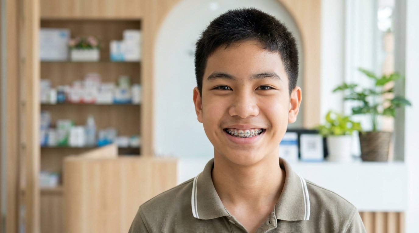 วัยรุ่นไทยจัดฟันโลหะแบบดั้งเดิมที่ Tiny Smile Dental Clinic เปรียบเทียบกับ Invisalign